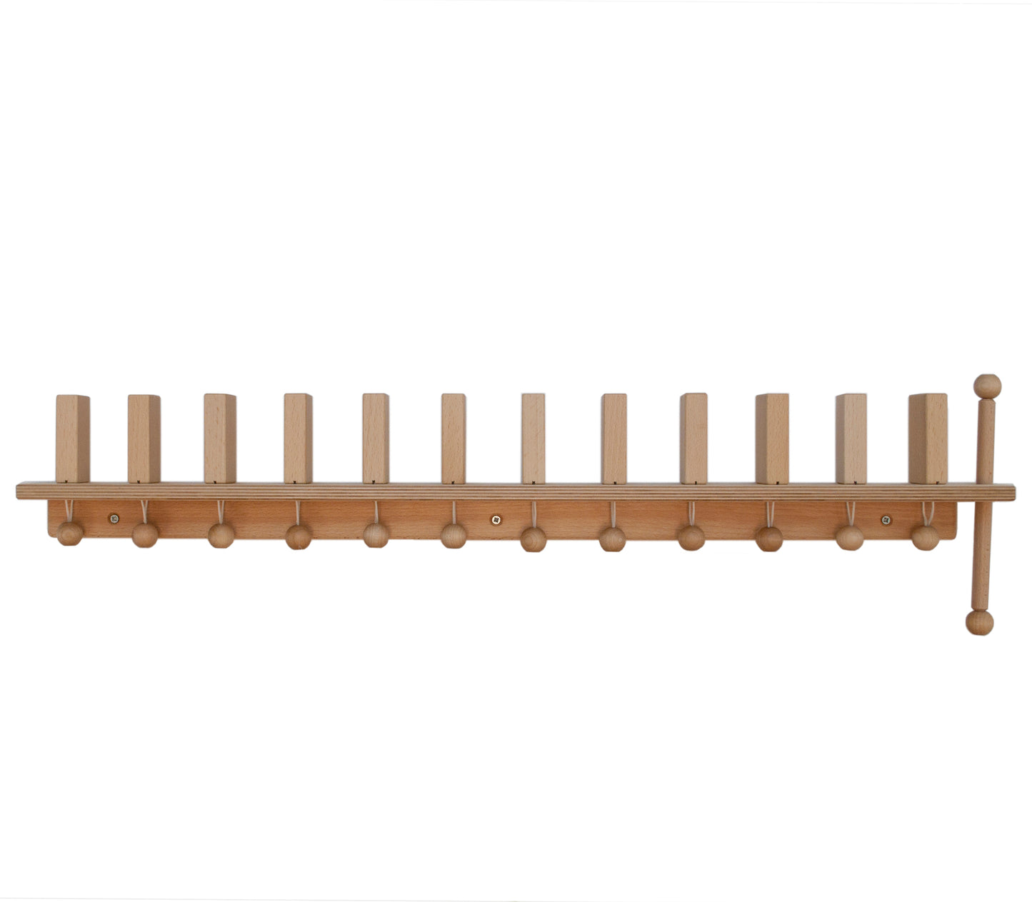 FRIDLIN Wanddomino 6 Steine – nachhaltiges Holzspielzeug zur Förderung von Hand-Auge-Koordination, Konzentration und Zählverständnis.