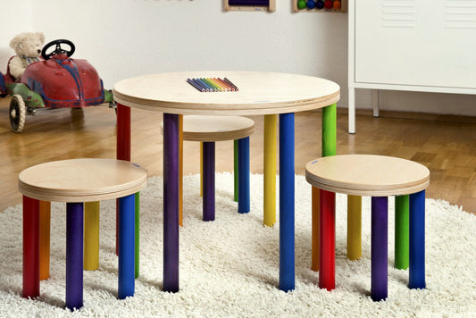 Set Tisch & 3 Hocker FRIDLIN